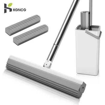 콘코 흡수성 스폰지 걸레, 양동이 바닥 걸레, 무료 핸드 워시 면 걸레, 침실 가정용 청소 도구