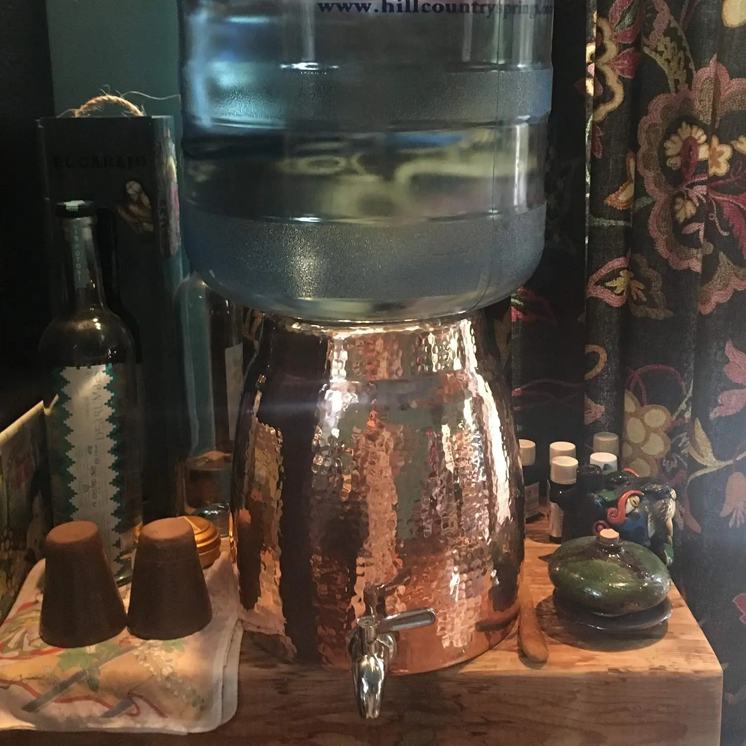 r Dispenser | 100% Pure Copper, Heavy Gauge, Hand Hammered | 2+ Gallons Capacity, Holds 2 - 5 Gallon 4
