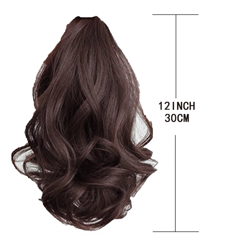 H&STRA Synthetic Short Wave Ponytail for Women Drawstring Tied to Hair Tail Clip in Hair Extensions for Women