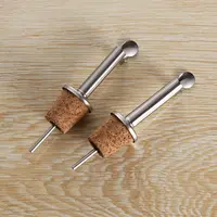 Wooden Cork Stopper For Bottle Wine Olive Oil Pourer Dispenser Spout with Cover Bottle Pourer Stopper For Bottle Bar Accessories 4