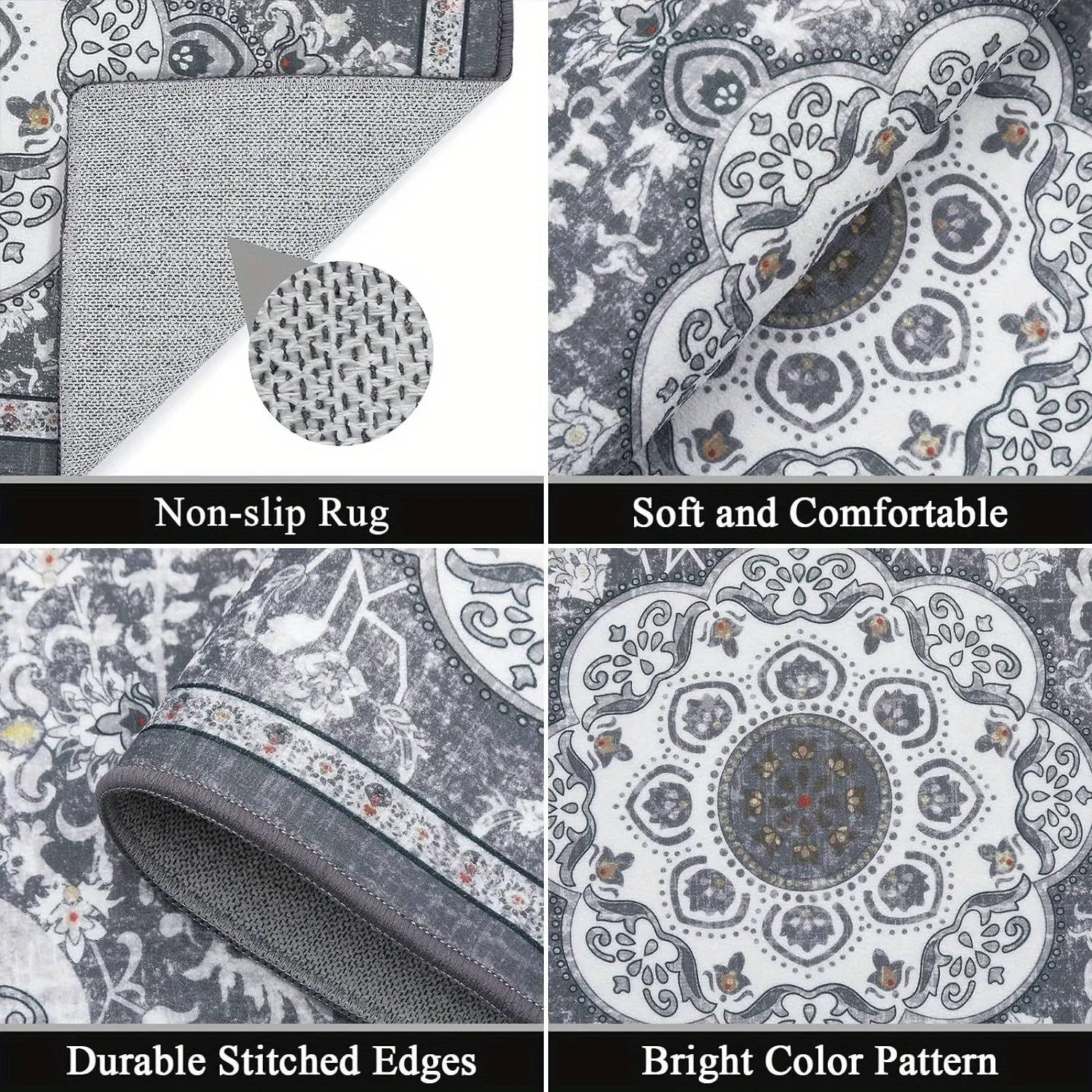 Bohemian Style Floor Mat Set 4