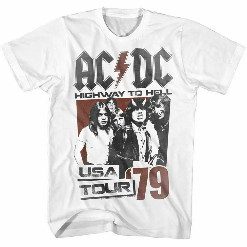 Camiseta-blanca-Retro-para-hombre-camisa-con-licencia-de-AC-DC-Hell ...