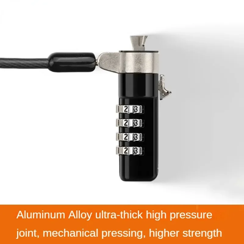 Universal tablet anti-theft lock, zinc alloy super C lock core, wire rope, notebook password lock, wedge-shaped keyhole