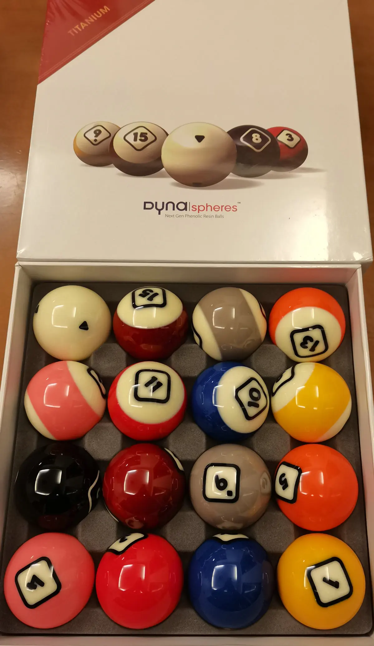 Dynasphere Titanium 2-1/4 in. Belgian Designed Billiards Pool Balls Set