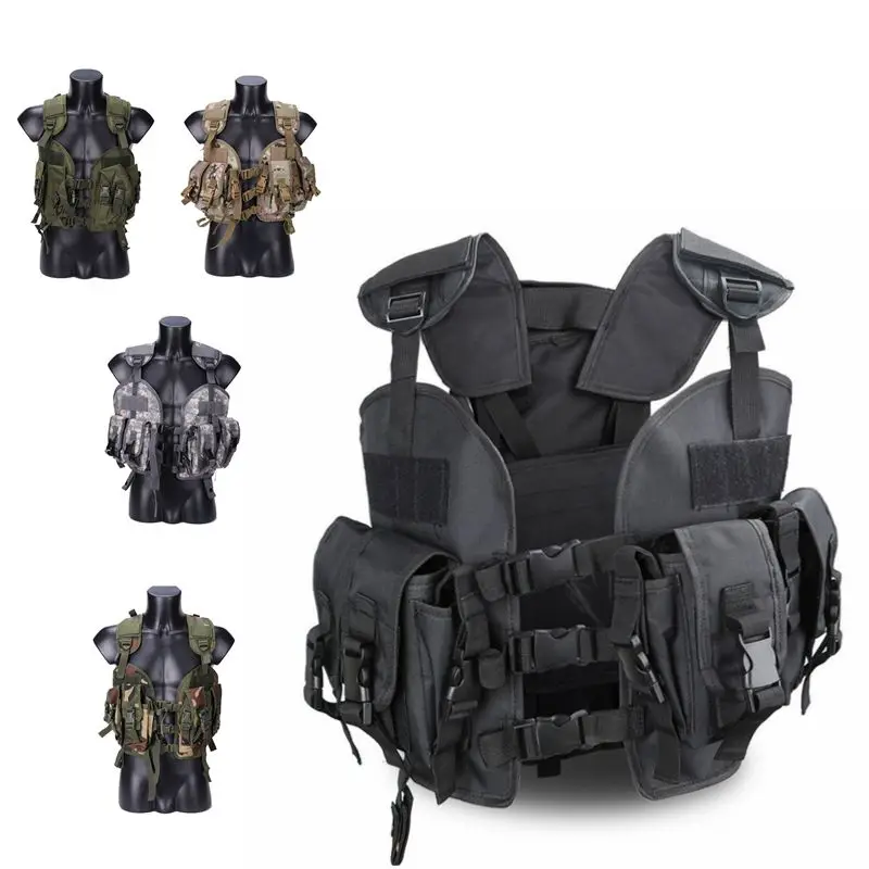 Seal Tactical Vest Camouflage Military Gear Army Combat Vest Caccia War Game Softair Outdoor Sport Vest Con Borsa Per L'Acqua Per Gli Uomini