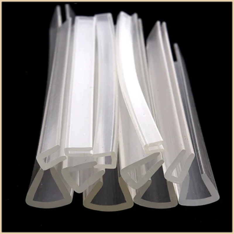 1/3 Meters Groove 0.5mm-35mm Rubber Edging Sealing Strip Transparent U-channel Protector Shield Shower Door Glass Metal Sealing