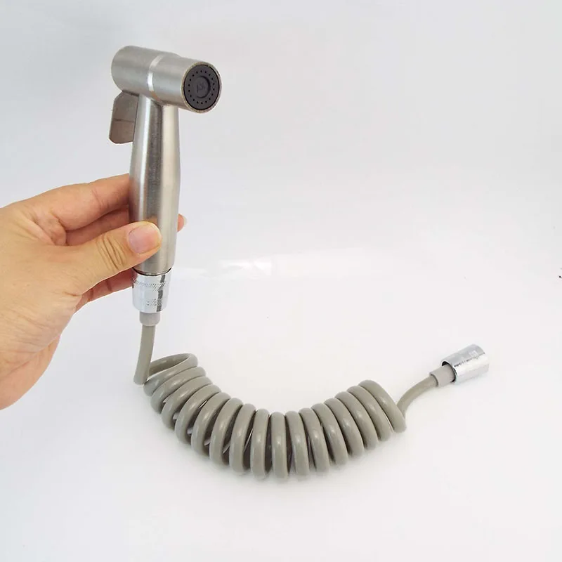 Description Picture 2 of itemprotable Self Cleaning Hand Toilet bidet Sprayer Gun kit Stainless Steel spring water hose ass Anal Faucet wc Shower Head P1