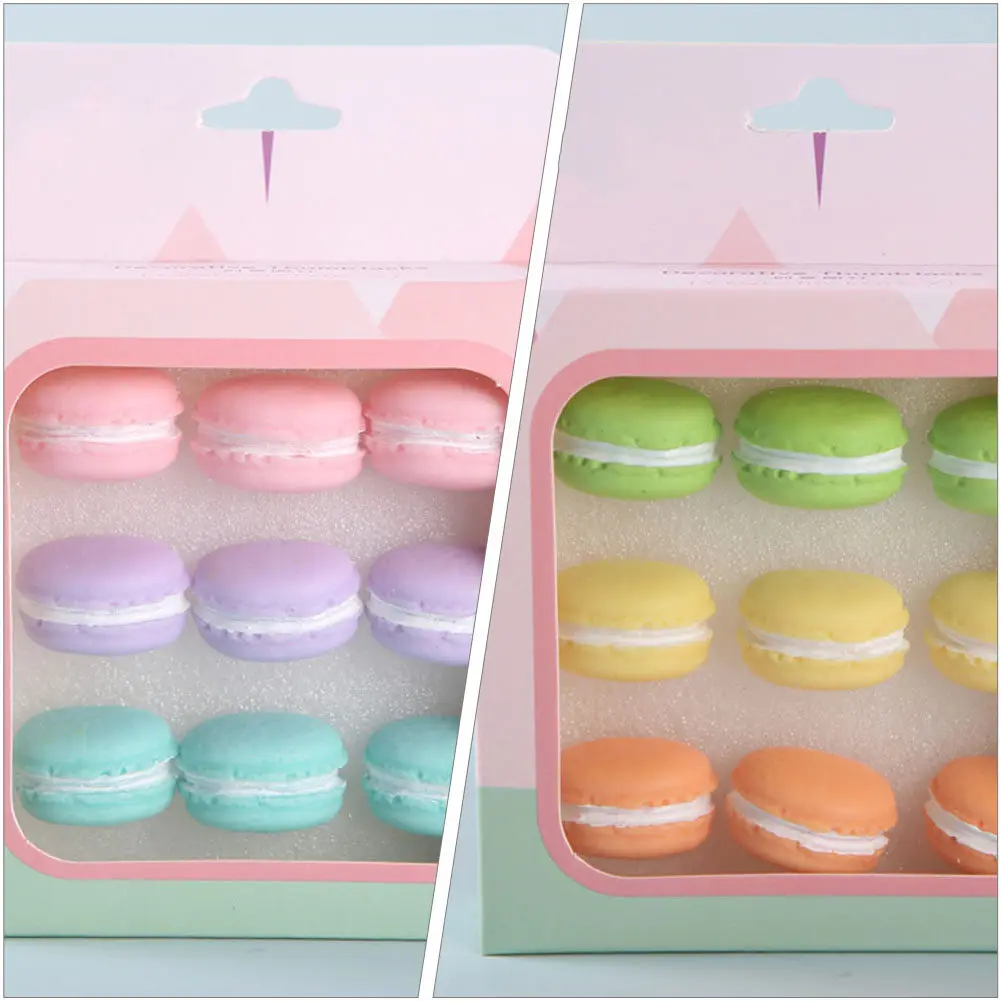 18Pcs 마카롱 모양의 푸시핀 다기능 압정 밝은 색상 편리한 홈 오피스 지도 코르크 보드 액세서리