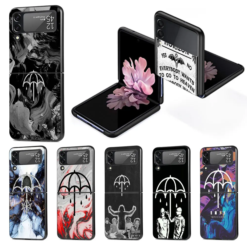 Bring Me The Horizons Funda Per Samsung Galaxy Z Flip 3 4 5G Custodia Rigida Per Pc Zflip3 Zflip4 Cover Pieghevole Nera Flip4 Flip3