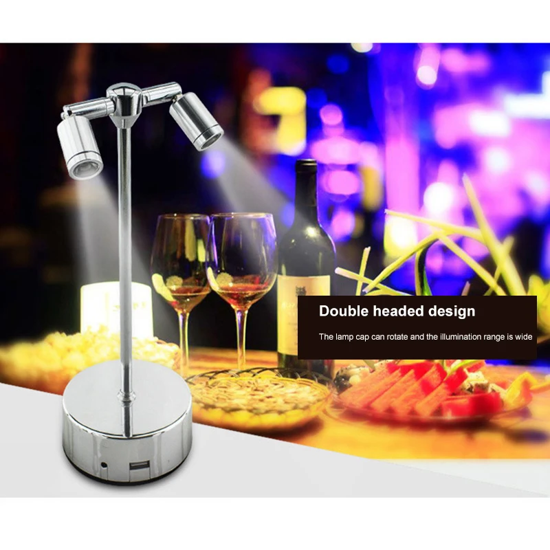 Metal Desk Lamp Household Bedroom/study/restaurant Rechargeable Cordless 2-levels Brightness Home Accessories Led Table Lamp 6