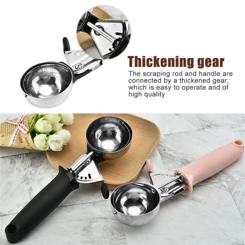 Ice cream scoop Stainless steel Ice cream spoon Metal Icecream cookie scoop Melon fruit baller Ball maker Kitchen tools