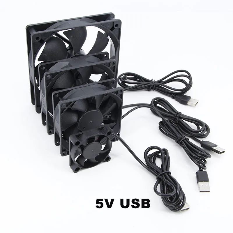 5V USB Power Cooling Case Fan for Receiver DVR Xbox TV Box Router 4CM 5CM 120x120x25mm 80x80x25mm 5010 9025 8cm 12cm