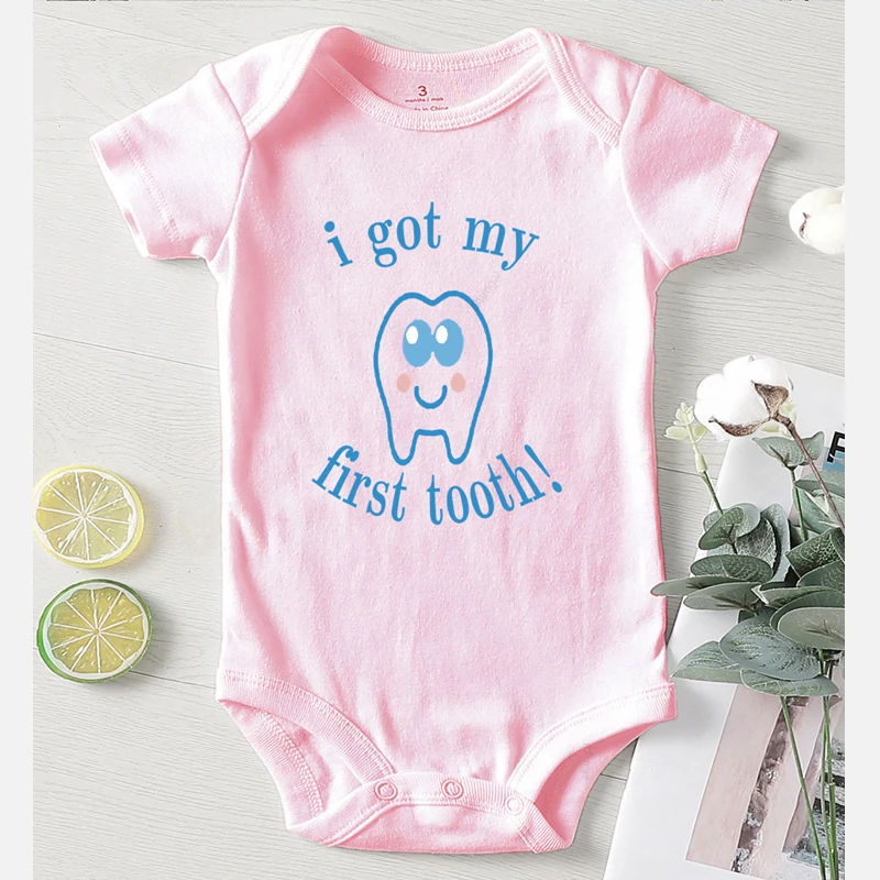 Cotton Bodysuit for Newborns Baby Clothes Newborn Girl Outfit Long Sleeve Toddler Jumpsuit Print First Tooth Baby Girls Clothing Baby Bodysuits are cool