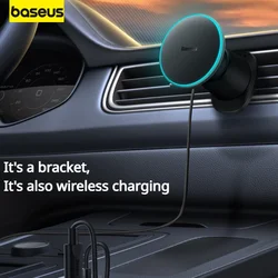 Baseus CW01 Car Charger Magnetic Suction Phone Holder Wireless Charging Navigation Phone Stand Magsafe for iPhone 12 13 Android