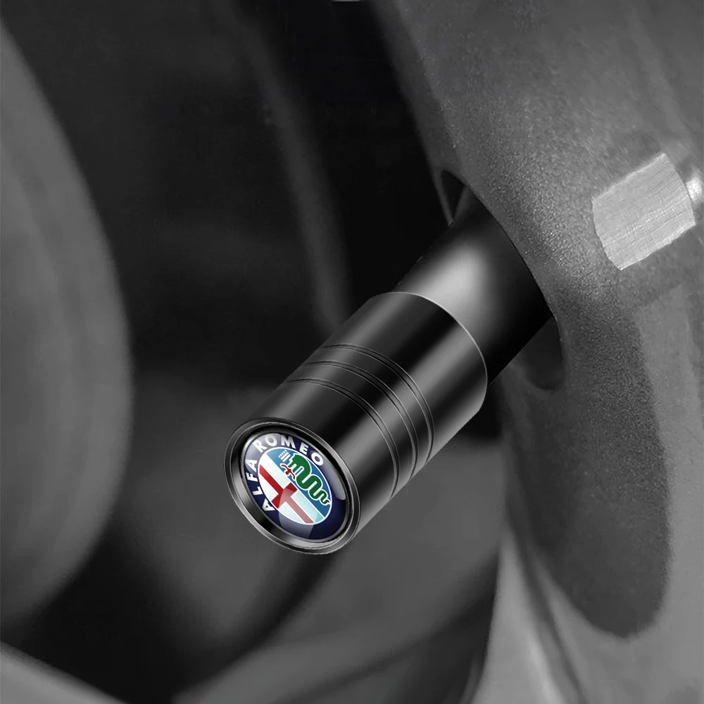 Set of 4 Stylish Car Tire Valve Caps - Air Stem Protective Covers