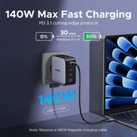 UGREEN 200W Travel GaN Charger PD 3.1 140W QC4.0 3.0 Quick Charge For Macbook Pro Laptops iPhone 17 16 Samsung S25 Xiaomi Tablet - Image 5