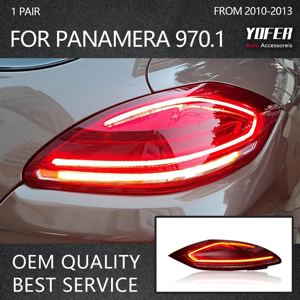 

YOFER Car Tail Lights For Porsche Panamera 970.1 2010-2013 LED Car Tail Lamps Daytime Running Lights Dynamic Turn Signals