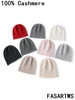 Winter Unisex 100% Cashmere Hats Outdoor Casual Hats Keep Warm Solid Color Cashmere Knitted Beanie Hat New Arrival Discount