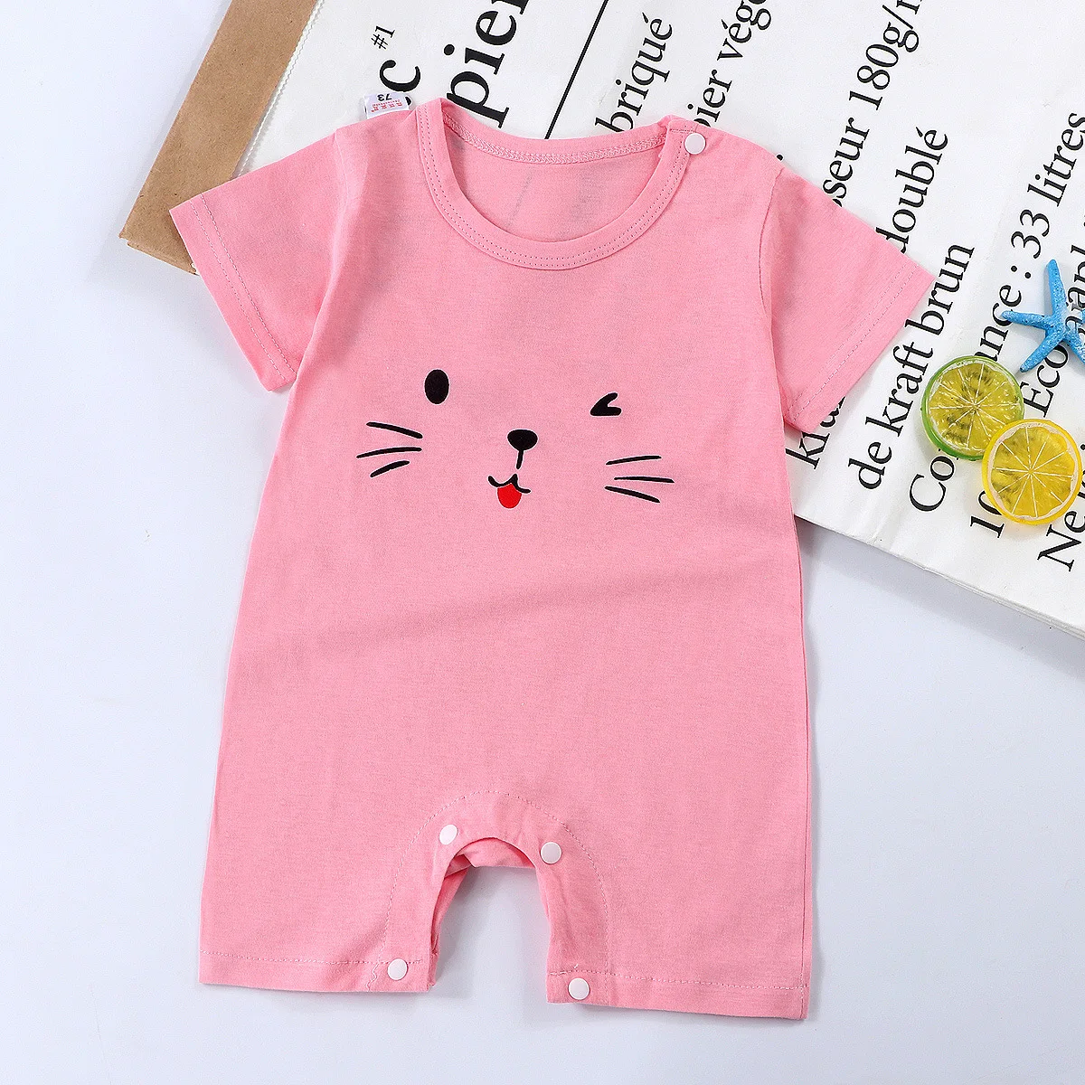 Newborn Baby Boys Girls Cartoon Cotton Kids Rompers Summer Children Infant Body Short Sleeve Girl Jumpsuit Printed Baby Clothes cheap baby bodysuits	 Baby Rompers