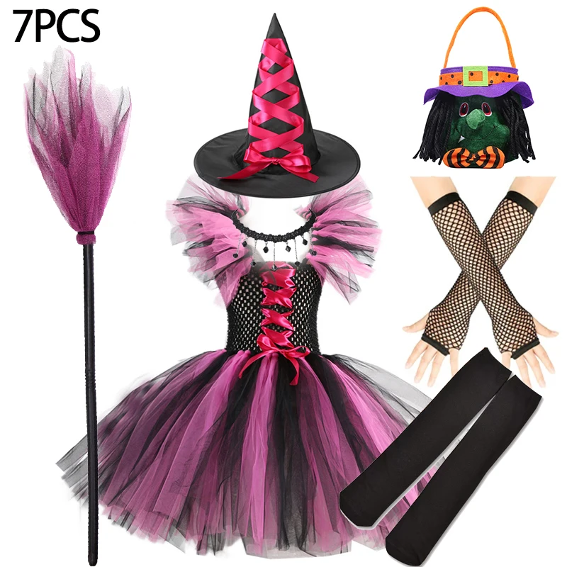 Escoba De Bruja De Plástico Con Malla – Accesorio De Halloween Para Cosplay Y Fiestas De Disfraces