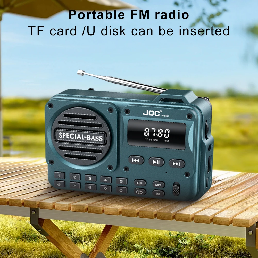 FM 휴대용 라디오 충전식 디지털 라디오 레코더 BT 5.4 라디오 스피커 가정용 여행용 노인 선물