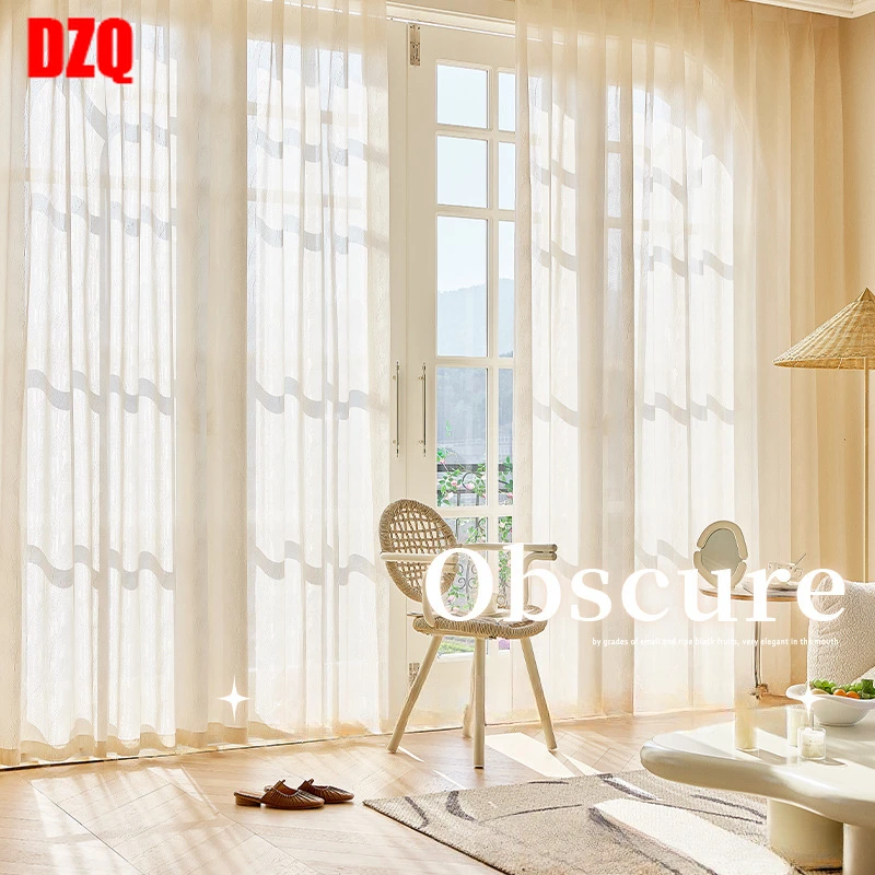 

French Style Gauze Are Translucent Transparent Curtains for Living Dining Room Bedroom Lace Gold-plated Retro Romantic Forever