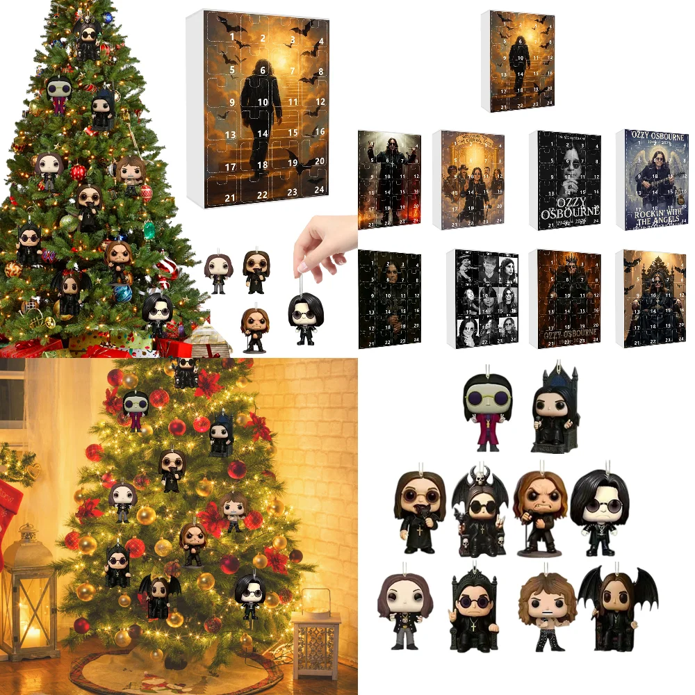 2D Chritmas Advent Calendar Cool Rock Decorations Rocking Countdown Calendar Xmas Tree Hanging Pendant Ornament Kids christmas countdown calendar christmas advent calendar rock advent calendar