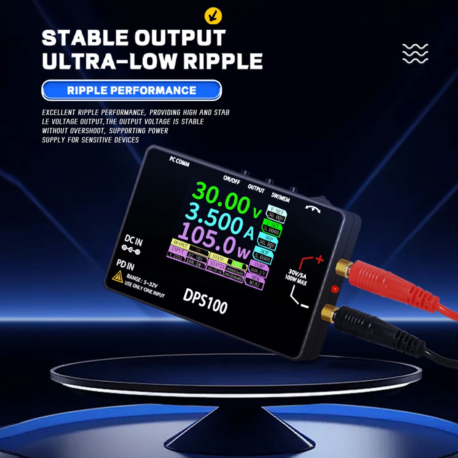 DPS100 Pocket Laboratory DC Power Supply 30V 5A 100W Pocket Size Bench Switching Programmable Voltage Regulator Power Supply