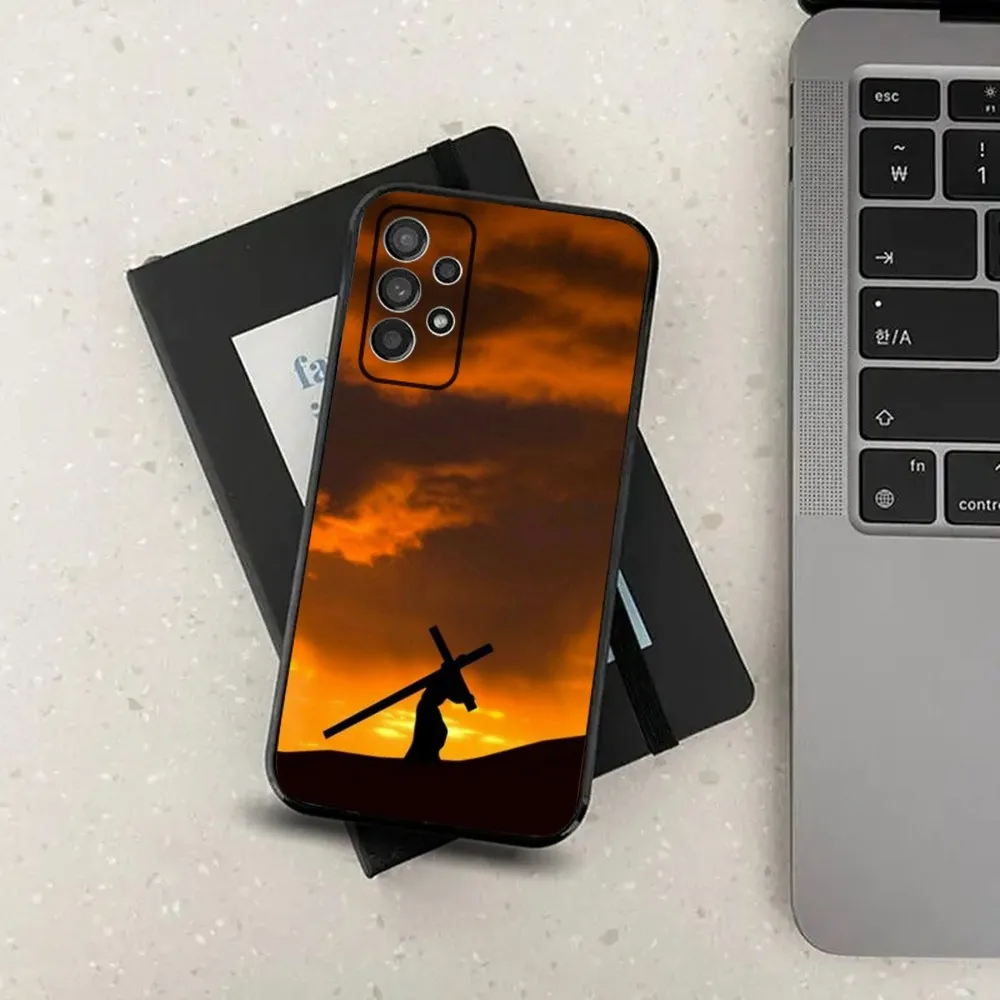 Divine Christian Cross Soft Black Phone Case Cover