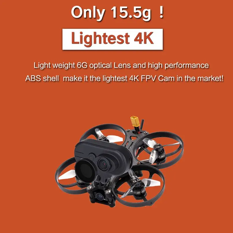 

Hawkeye 4K Thumb Nakedcam FPV Camera Gyroflow FOV 170° 4K DC 5~23V 1080P For RC 2.5inch Traversing Droens Fixed-wing DIY Parts