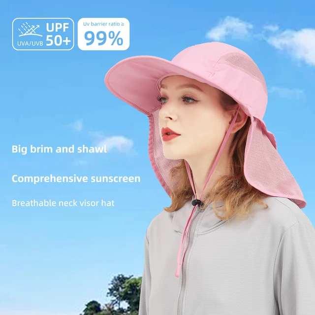 Cappello Da Sole Donna UPF50+ - Pieghevole, Tesa Larga, Regolabile, Per Spiaggia, Giardinaggio, Estivo - Foto 2