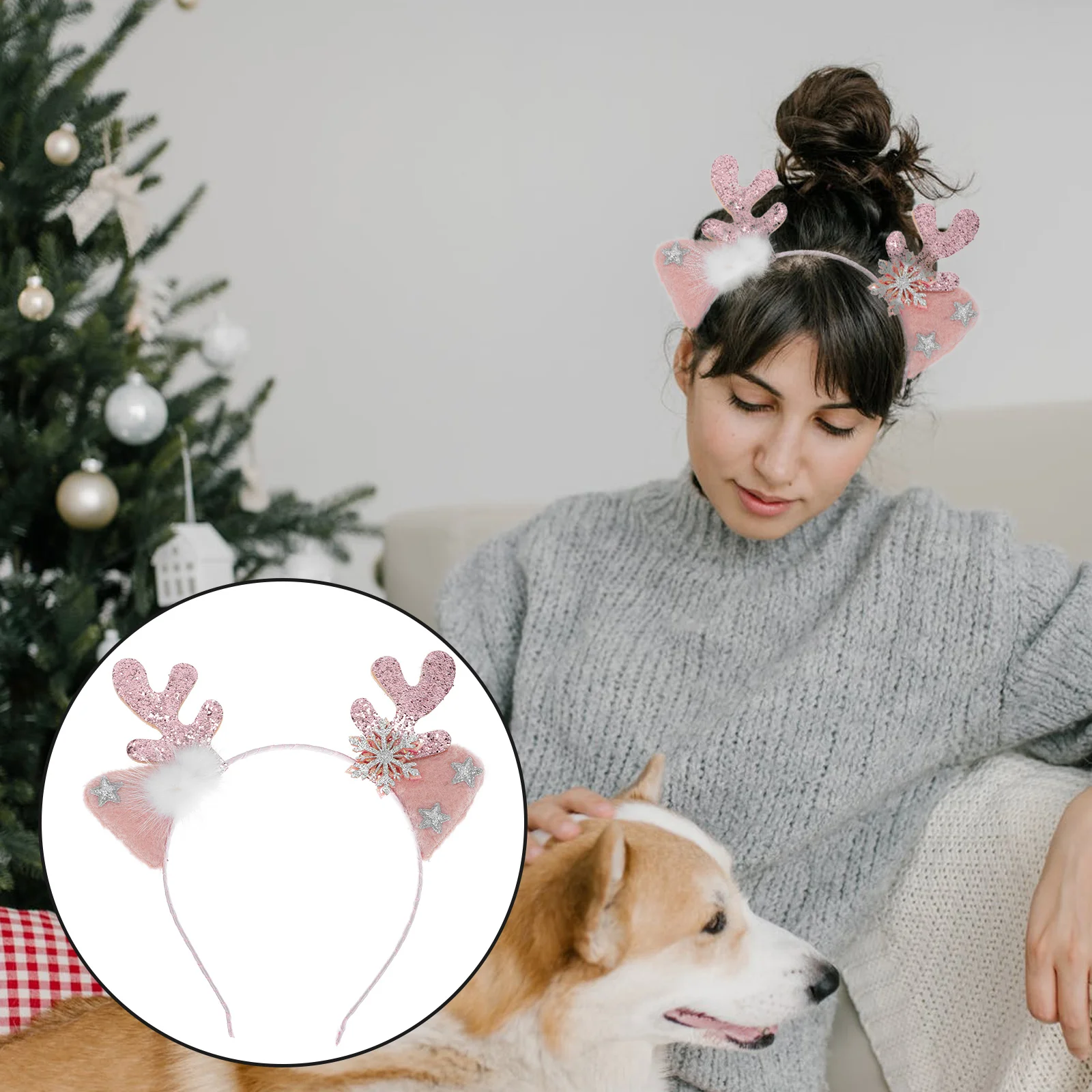 

Kids Hair Accessories for Girls Headband Christmas Antlers Hoop Clothing Xmas Elk Sweet Headdress Reindeer Child