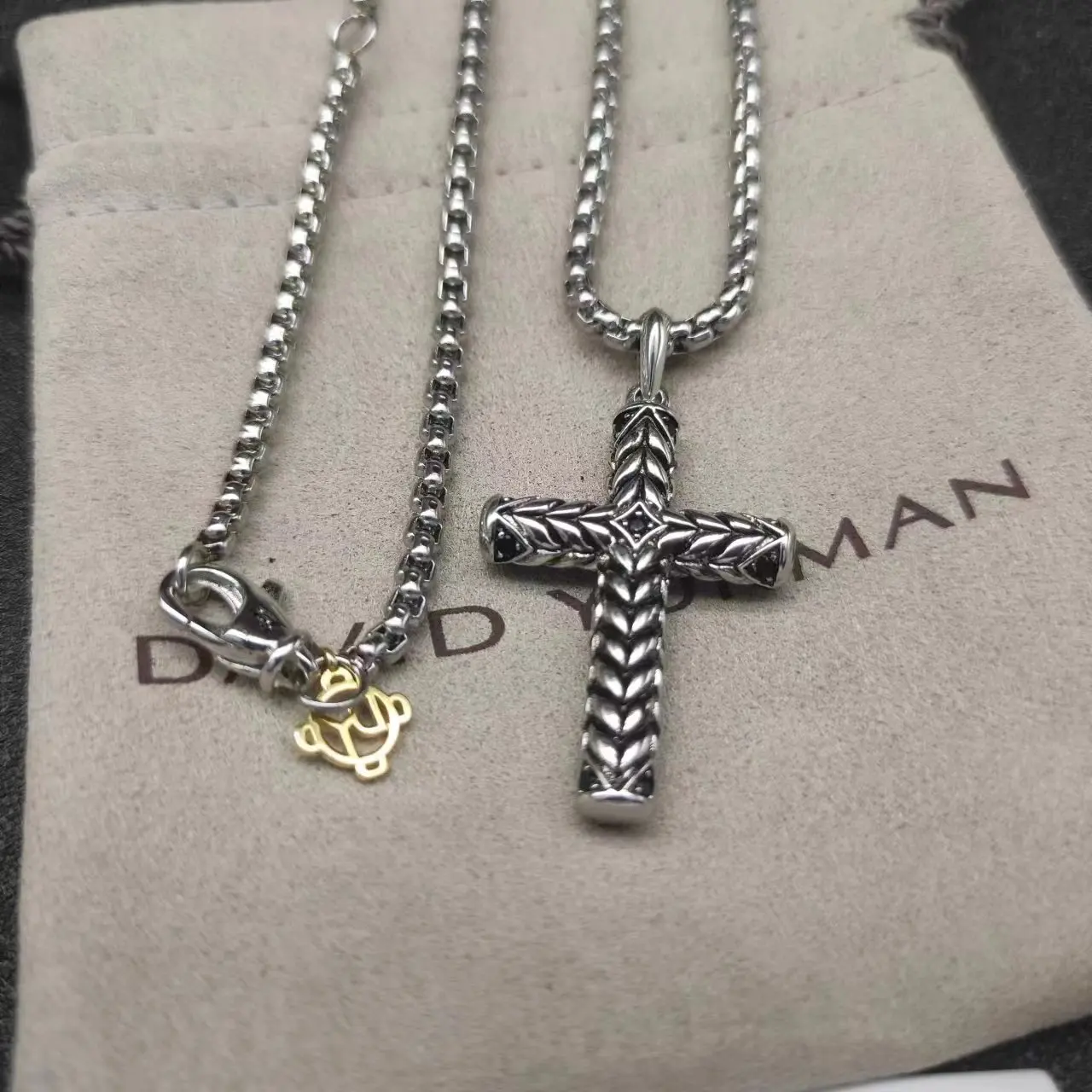 

David Yurman Necklace CHEVRON CROSS PENDANT IN STERLING SILVER