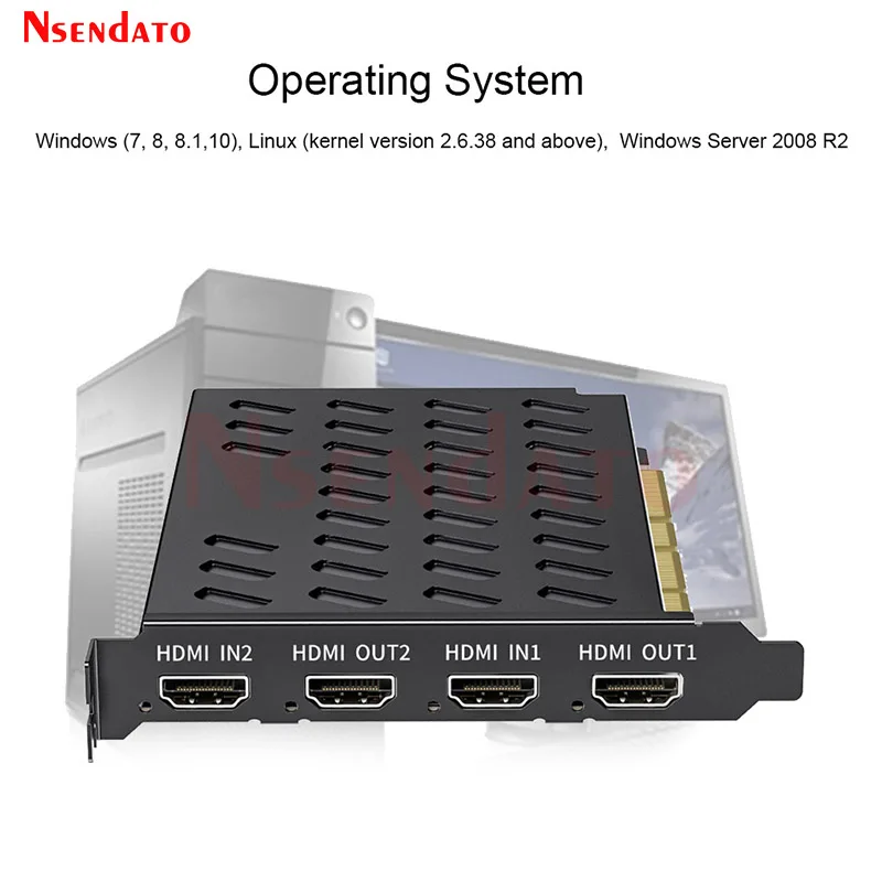 2 Channel 2060P 4K 60fps HDMI PCI Express Video Capture Grabber Card Recorder Box For OBS Vmix Wirecast live Broadcast Streaming