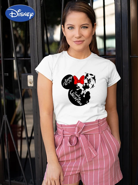Disney-Camiseta la para mujer, camisa de Mickey Mouse, Kawaii, viaje, vacaciones, tela suave, moda 2022, envío gratis _ - AliExpress Mobile