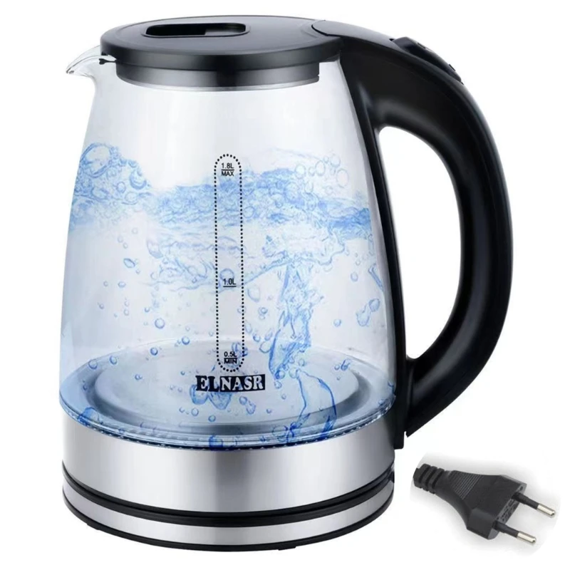 1.8L Electric Kettle Blue light Stainless Steel Coffee Maker Auto Shut