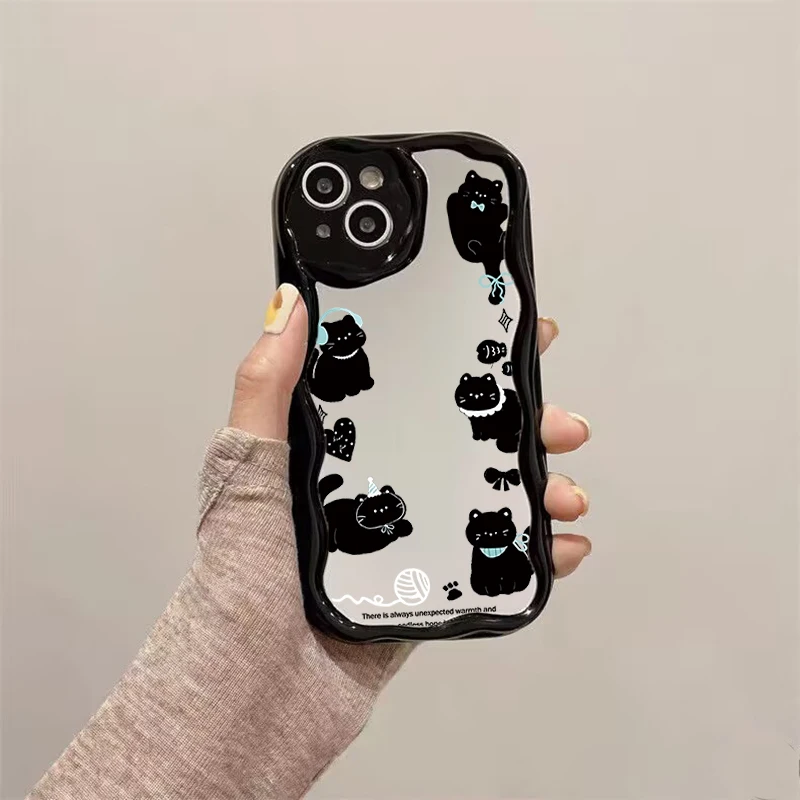 Cute Cat Soft Makeup Mirror Phone Case