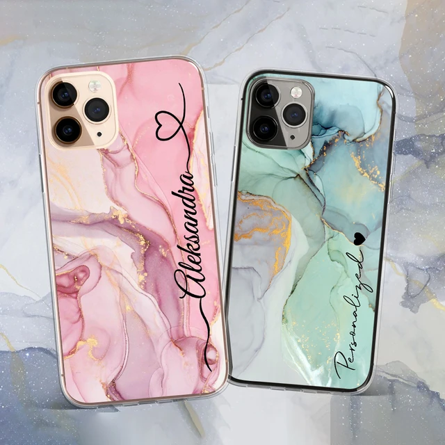 Funda personalizada con letras iniciales para iPhone iPhone 11 12 13 14 Pro  Max 14 Plus funda con escritura a mano con nombre personalizado 13 12 11  Pro Max - AliExpress