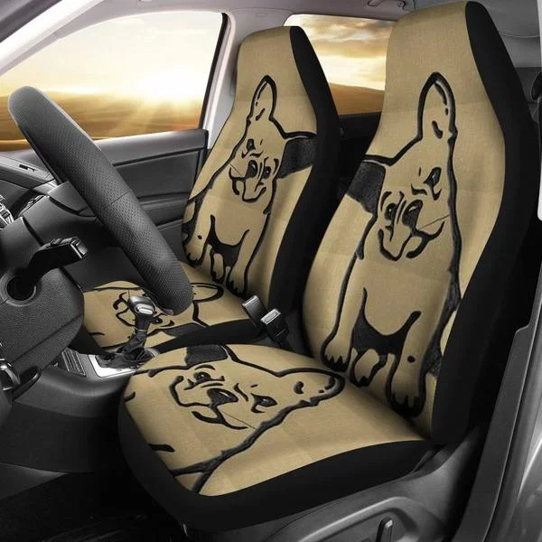 

Cute BullDog Print Car Seat Covers
