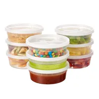 BPA-Free 8oz Plastic Containers Leakproof Microwavable Portion Container for To-Go Orders,Food Prep and Storage. Takeout Cups 1
