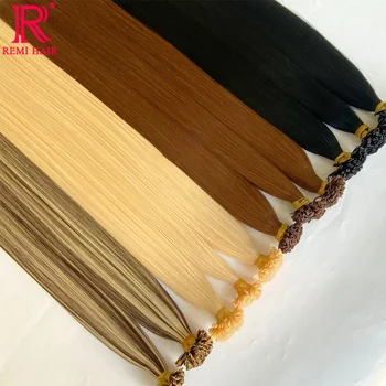 Extensioni per capelli in cheratina a punta piatta, in vero capello umano, liscio, vergine, vietnamita, colorato, pre-legate a fusione