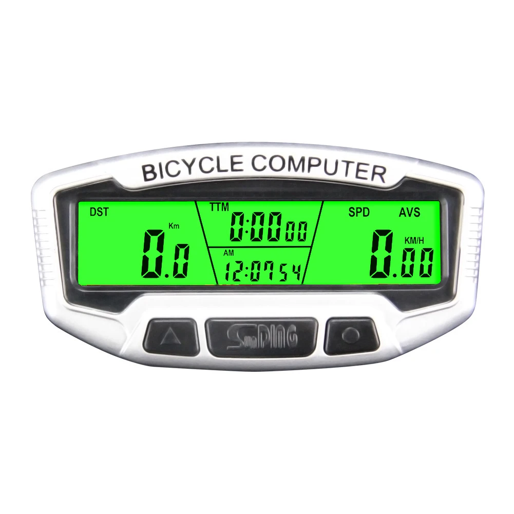 Waterproof Cycling Computer with LCD Display and Backlight for Bike
