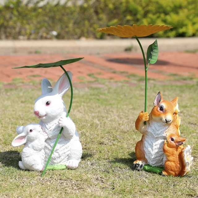 Gyanta Sündisznó Szobor Kézzel Készített Anya És Baba Nyuszi Kerti Dísz Mókus Dekoráció Gyepe Anyák Napi Ajándék Kézműves - Image 5