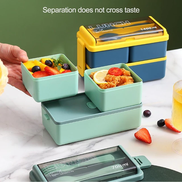 1pc 700ml Plastic Leakproof & Microwavable Lunch Box For Kids And