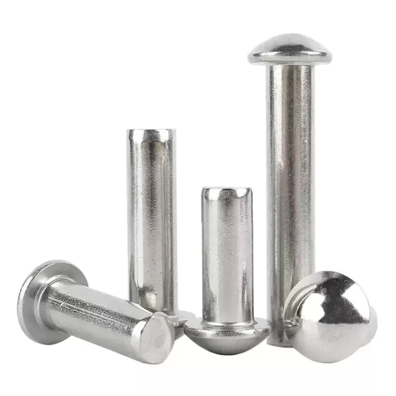 Rivets and Fasteners Rivets and Screws 304 Stainless Steel Solid Round Head Rivet Self-plugging Rivet Semi-round Head Hammer Type M2.5 M3 M4 M5 M6 M8