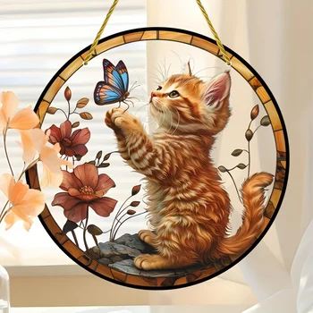 Kitten Butterfly Window Pendant 1