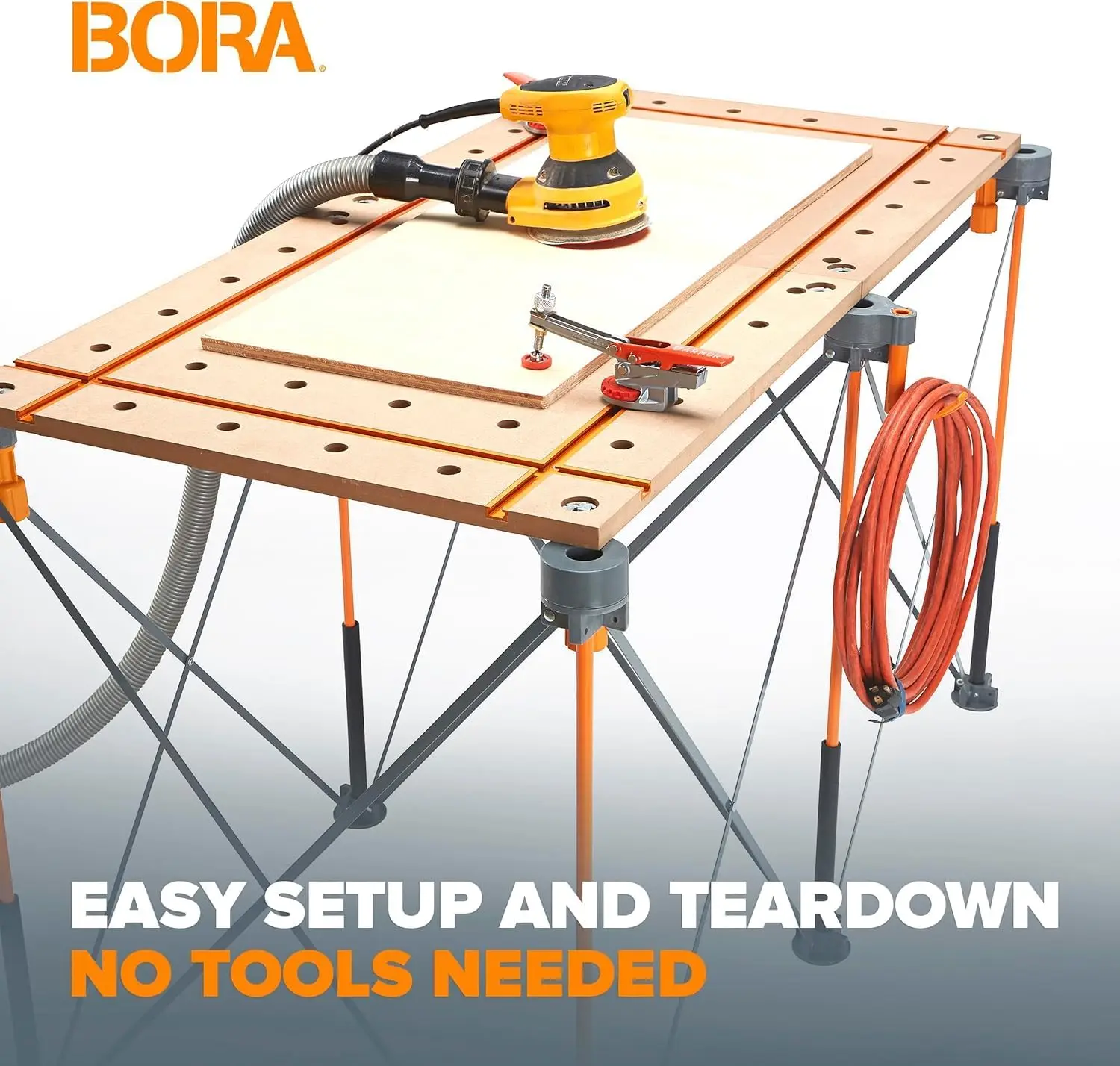 Centipede Folding T-Track Table Top for Centipede Work Stand Saw Horses - 24 Inch x 48 Inch 3/4" Dog Holes - Includes Wood