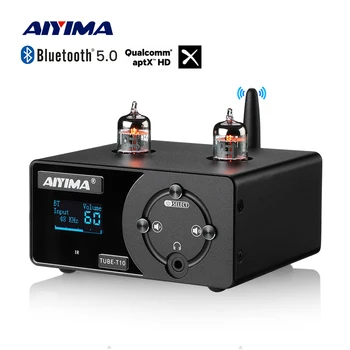 AIYIMA HIFI 튜브 앰프, 블루투스 5.0 프리 앰프, 스테레오 헤드폰 앰프, USB DAC 디코더, APTX 동축 광 입력 T10