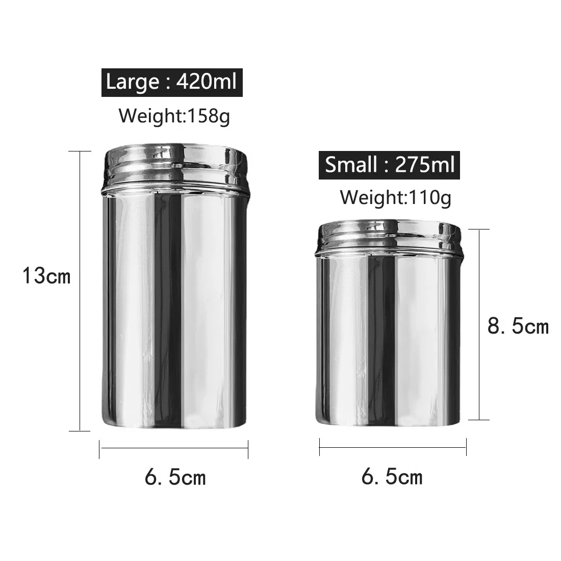 Stainless Steel Sealed Storage Jar, Portable Airtight Food Storage Container Canister for Coffee Beans Flour Cereal Suga