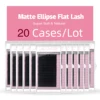 20 trays Qeelasee Flat Ellipse Eyelashes Split Tips Lashes 0.15 0.20 0.25Matte B C D CC DD Black Color Super Soft Natural Lashes 1
